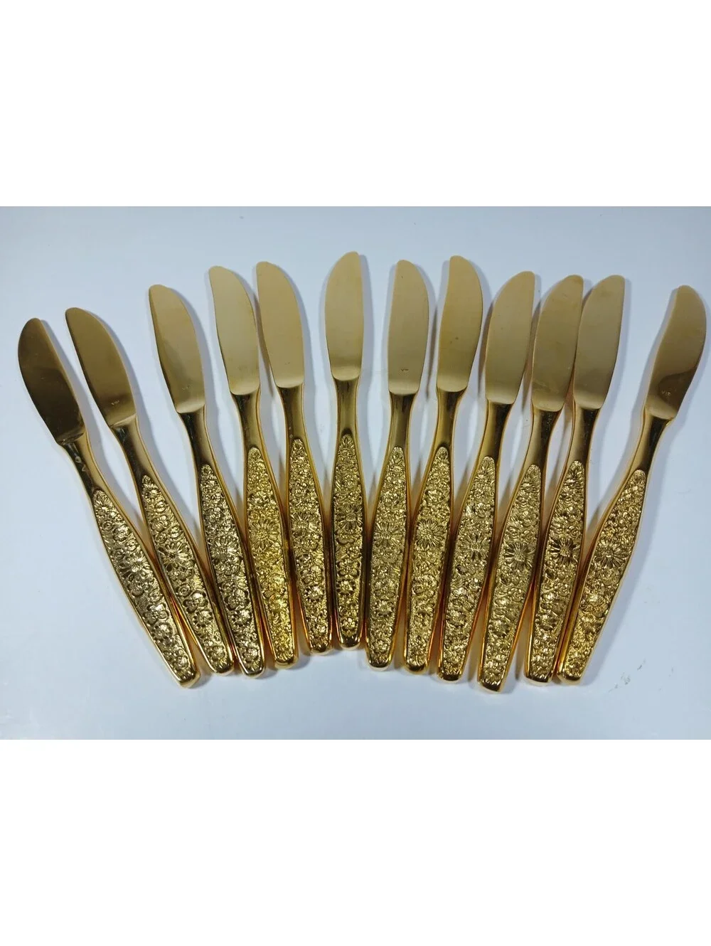 Vtg Present VIP 24K Gold Electroplate Flatware 54 pieces Setting for 12 